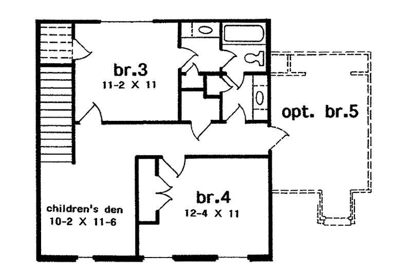 Home Plan - Floor Plan - Upper Floor for European House Plan #301-124 - 4 bed, 3 bath