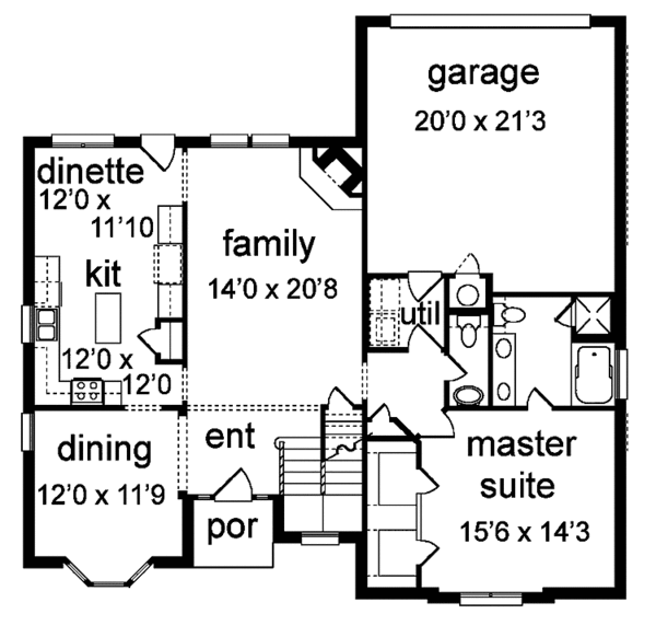 Home Plan - Colonial Floor Plan - Main Floor Plan #84-773