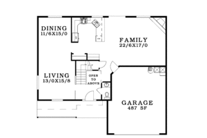 Floor Plan - Main Floor for Craftsman House Plan #943-2 - 4 bed, 2.5 bath