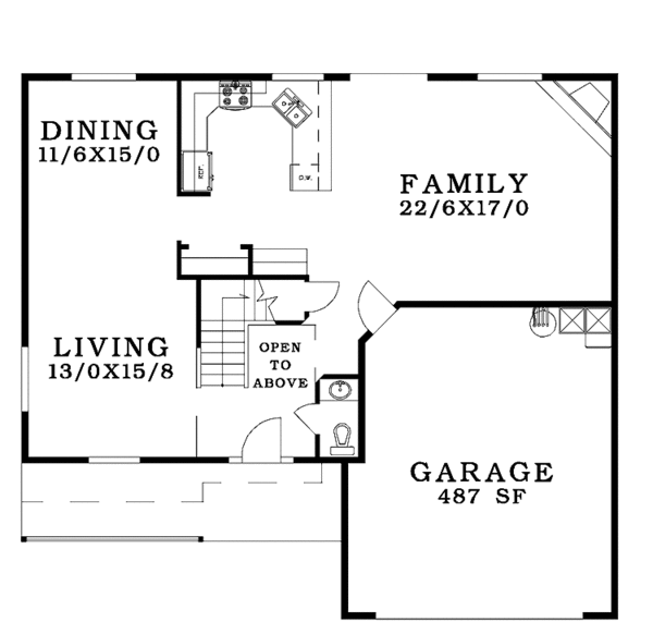 Craftsman Floor Plan - Main Floor Plan #943-2