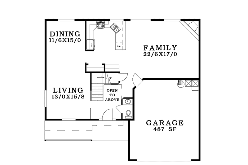 Home Plan - Floor Plan - Main Floor for Craftsman House Plan #943-2 - 4 bed, 2.5 bath