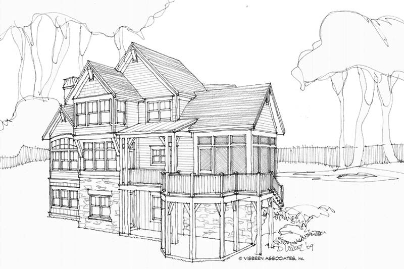 Home Plan - Exterior - Rear Elevation for Craftsman House Plan #928-219 - 3 bed, 3 bath