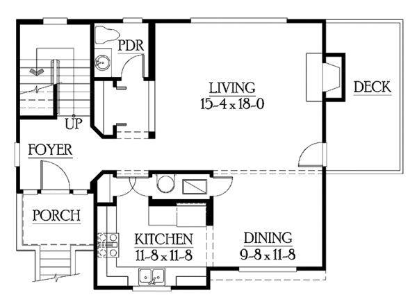 Home Plan - Craftsman Floor Plan - Main Floor Plan #132-288