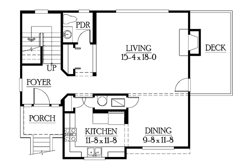 Dream House Plan - Floor Plan - Main Floor for Craftsman House Plan #132-288 - 3 bed, 2.5 bath
