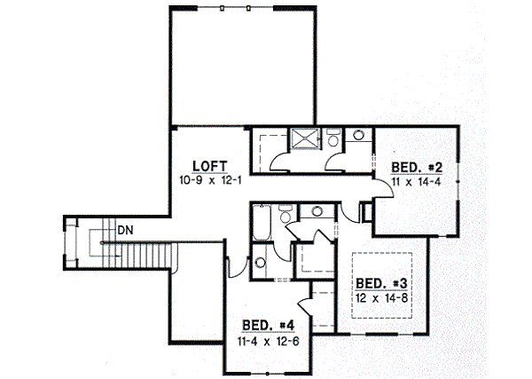 European Floor Plan - Upper Floor Plan #67-262