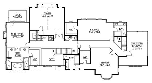 Dream House Plan - Craftsman Floor Plan - Upper Floor Plan #132-252