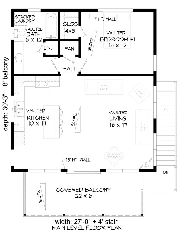 Country Floor Plan - Main Floor Plan #932-1204