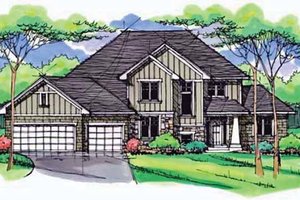 House Blueprint - Exterior - Front Elevation for Colonial House Plan #51-1005 - 4 bed, 2.5 bath