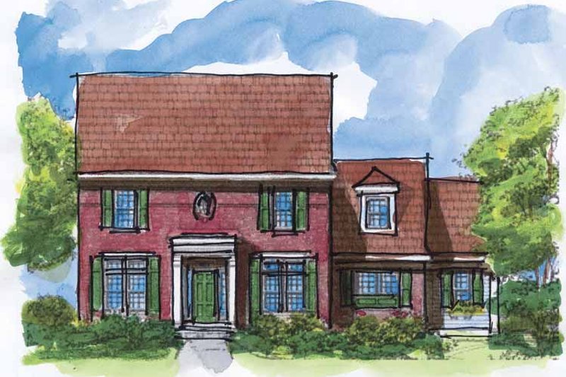Home Plan - Colonial Exterior - Front Elevation Plan #320-928
