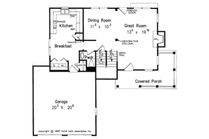 Floor Plan - Main Floor for Traditional House Plan #927-194 - 3 bed, 2.5 bath