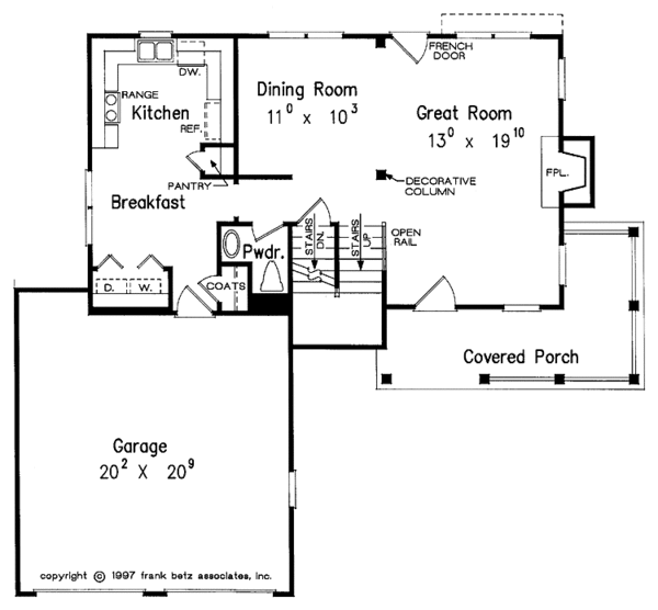 Architectural House Design - Traditional Floor Plan - Main Floor Plan #927-194