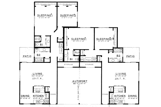 Floor Plan - Main Floor for Modern House Plan #303-139 - 2 bed, 2 bath