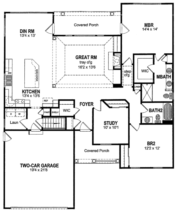 Home Plan - Ranch Floor Plan - Main Floor Plan #316-236