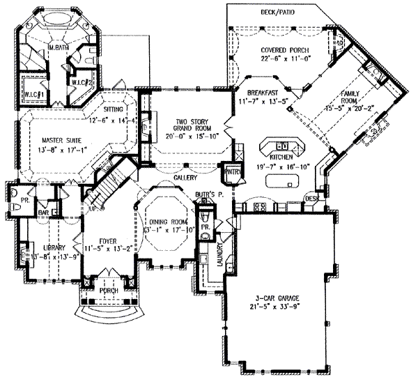 House Plan Design - European Floor Plan - Main Floor Plan #54-104