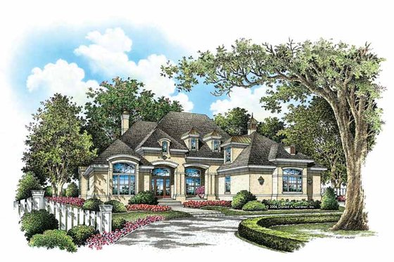 Exterior - Front Elevation 3 for European House Plan #929-890 - 3 bed, 2.5 bath