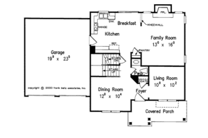 Floor Plan - Main Floor for Colonial House Plan #927-731 - 3 bed, 2.5 bath