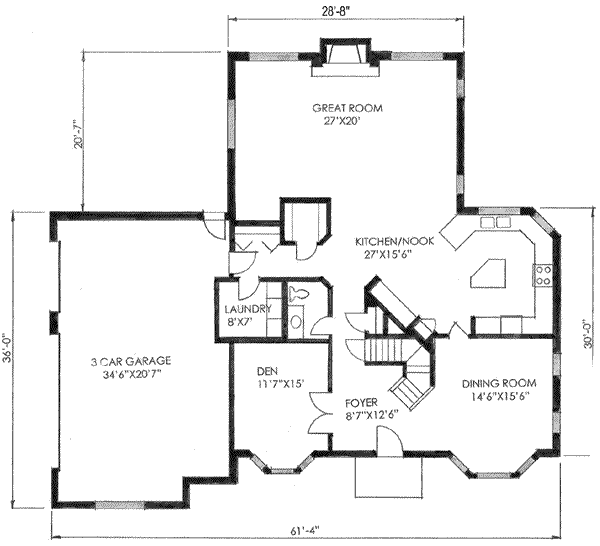 Tudor Floor Plan - Main Floor Plan #136-108