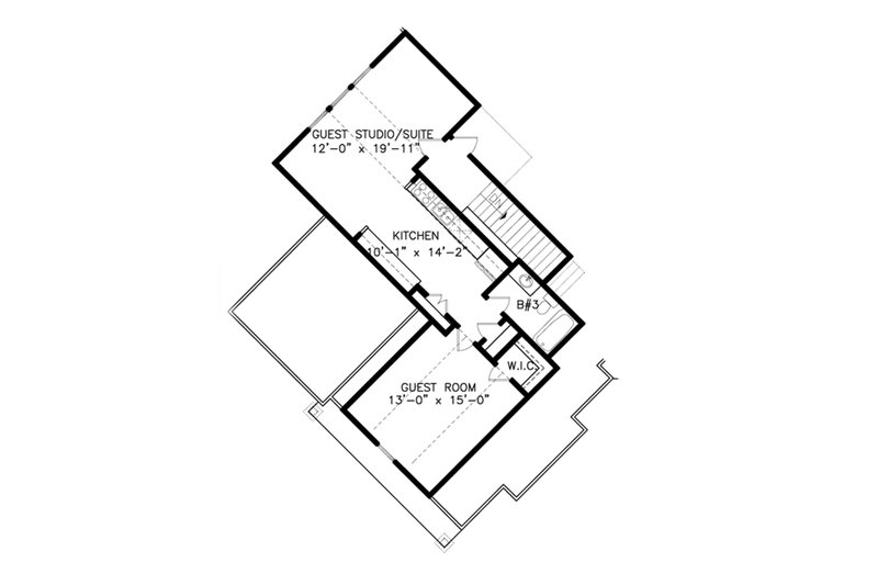 House Blueprint - Floor Plan - Upper Floor for Craftsman House Plan #54-551 - 3 bed, 2.5 bath