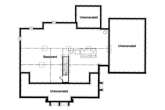 Floor Plan - Lower Floor for Country House Plan #46-510 - 4 bed, 2.5 bath