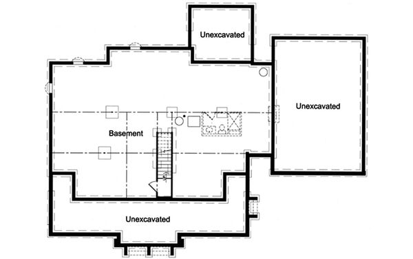 Country Floor Plan - Lower Floor Plan #46-510