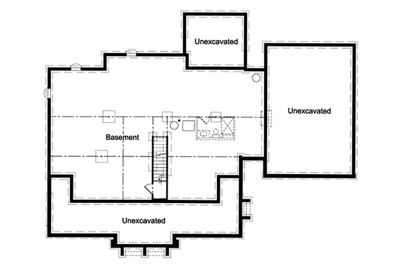 House Blueprint - Floor Plan - Lower Floor for Country House Plan #46-510 - 4 bed, 2.5 bath