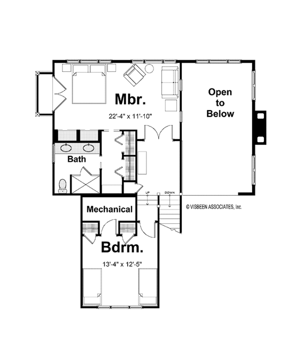 Bungalow Floor Plan - Upper Floor Plan #928-195