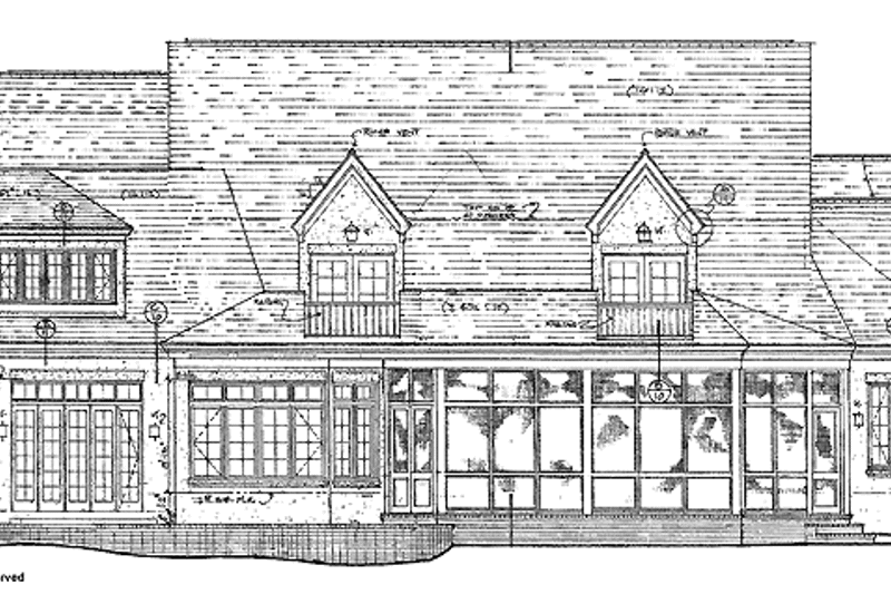 Home Plan - Exterior - Rear Elevation for Country House Plan #453-235 - 3 bed, 3.5 bath