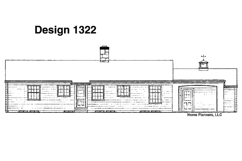 House Design - Exterior - Rear Elevation for Ranch House Plan #72-504 - 3 bed, 2 bath