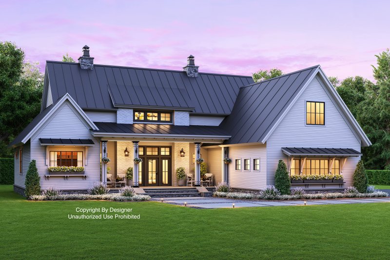 Dream House Plan - Farmhouse Exterior - Front Elevation Plan #51-1134
