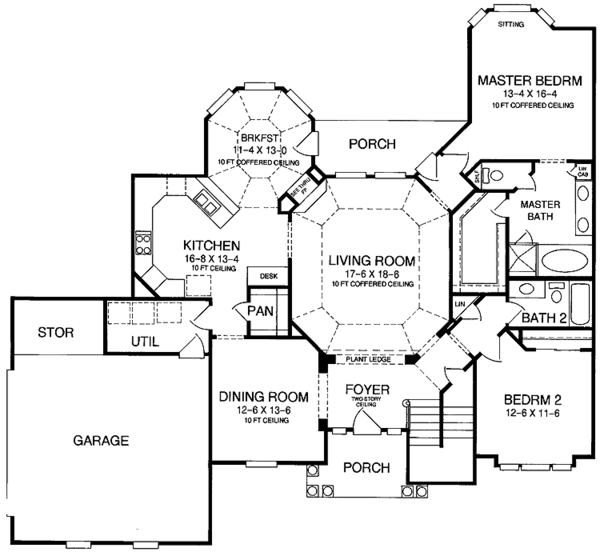 Home Plan - Contemporary Floor Plan - Main Floor Plan #952-51
