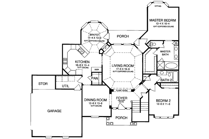 Home Plan - Floor Plan - Main Floor for Contemporary House Plan #952-51 - 4 bed, 3 bath