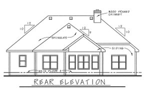 Exterior - Rear Elevation for Traditional House Plan #20-1394 - 2 bed, 2 bath