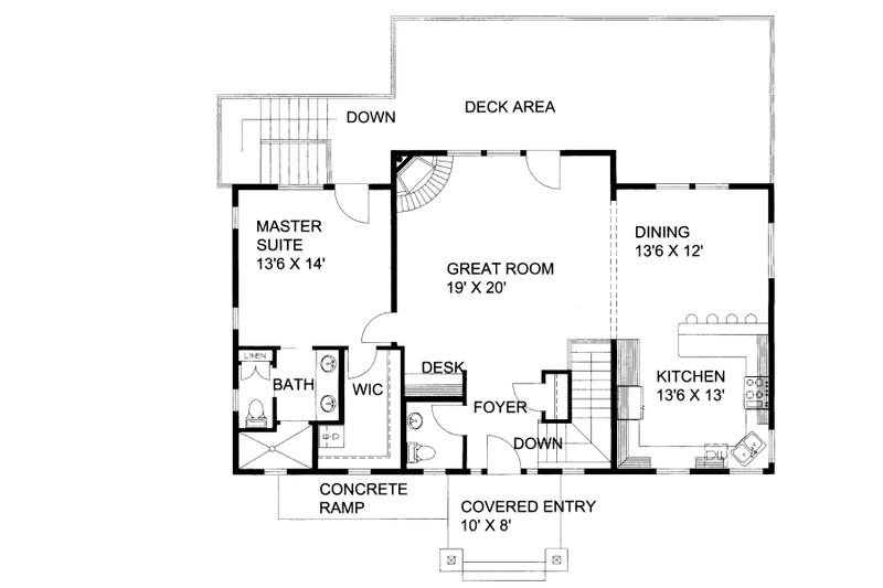 Home Plan - Floor Plan - Main Floor for Cabin House Plan #117-759 - 3 bed, 2.5 bath