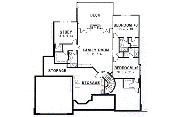 Floor Plan - Lower Floor for Traditional House Plan #67-218 - 4 bed, 4 bath