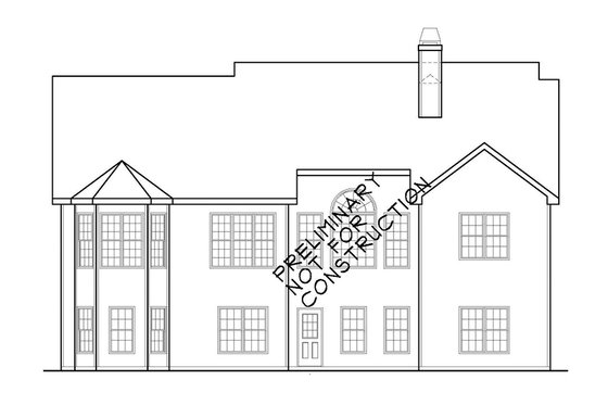 Exterior - Rear Elevation for Country House Plan #927-922 - 4 bed, 3 bath