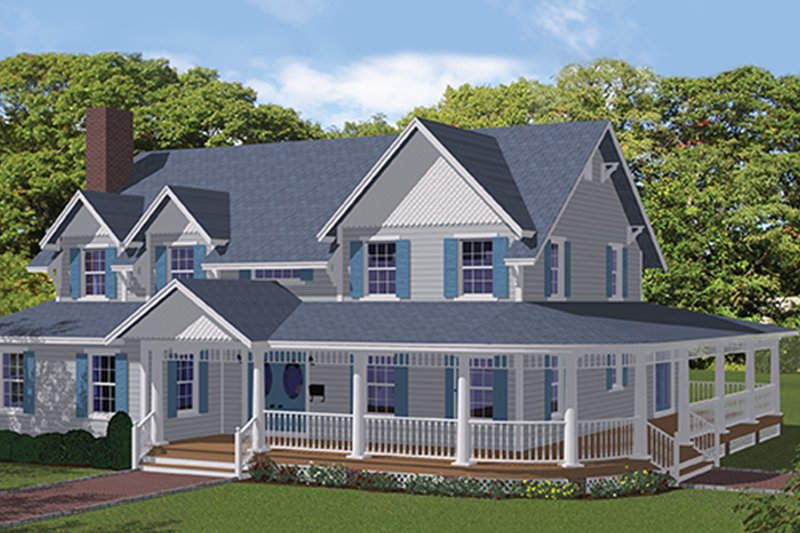 Dream House Plan - Exterior - Front Elevation 4 for Colonial House Plan #1061-6 - 3 bed, 3 bath