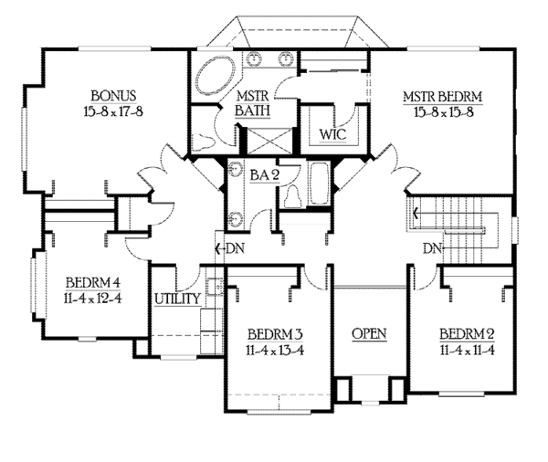 House Plan Design - Craftsman Floor Plan - Upper Floor Plan #132-374