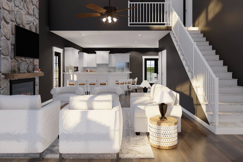 House Design - Interior - Family Room for Cabin House Plan #923-415 - 4 bed, 3.5 bath