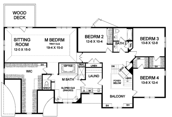 Architectural House Design - Country Floor Plan - Upper Floor Plan #328-375