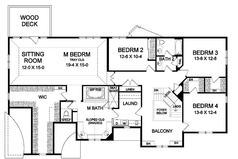 Home Plan - Floor Plan - Upper Floor for Country House Plan #328-375 - 4 bed, 2.5 bath