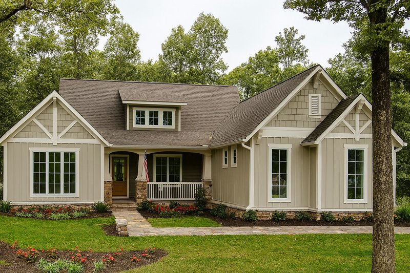 Exterior - Front Elevation 2 for Farmhouse House Plan #17-2311 - 4 bed, 4 bath