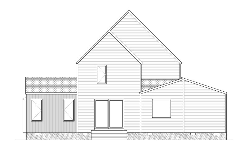 Home Plan - Exterior - Rear Elevation 1 for Contemporary House Plan #1080-14 - 4 bed, 2.5 bath
