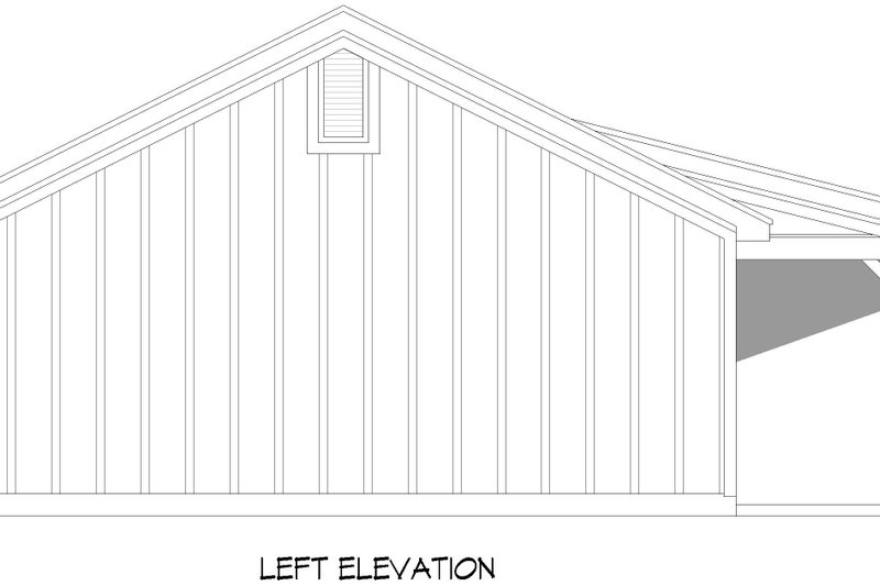 Architectural House Design - Exterior - Other Elevation for Ranch House Plan #932-972 - 2 bed, 1 bath