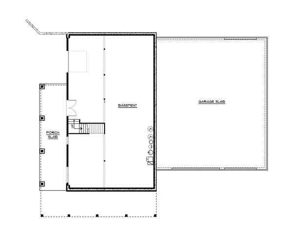 House Blueprint - Barndominium Floor Plan - Lower Floor Plan #1064-216