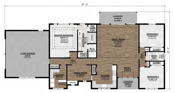 House Plan Design - Alternate Floor Plan - Optional Side-Entrance Garage