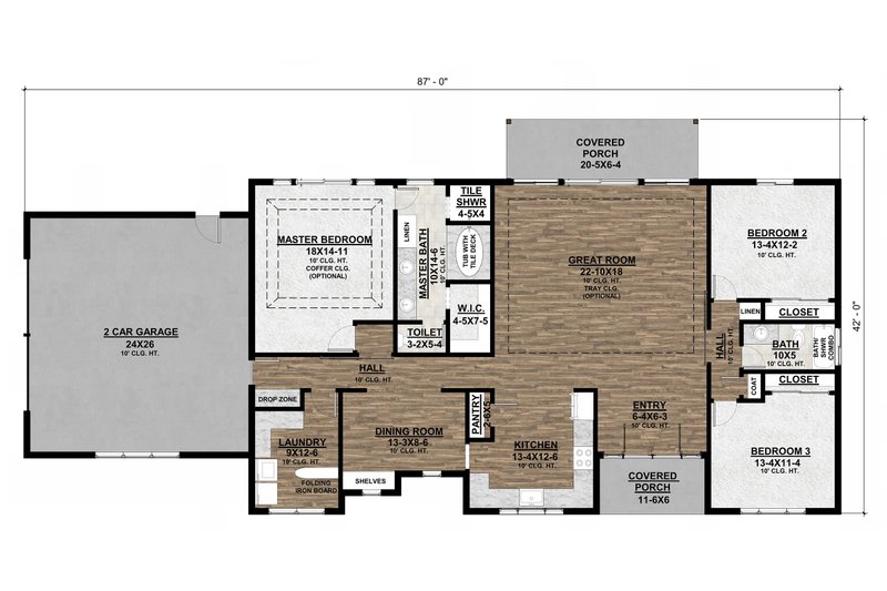 Architectural House Design - Alternate Floor Plan - Optional Side-Entrance Garage