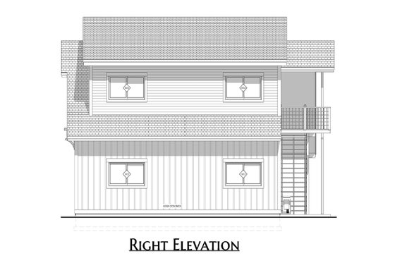 Exterior - Other Elevation 1 for Farmhouse House Plan #1099-2 - 1 bed, 1 bath
