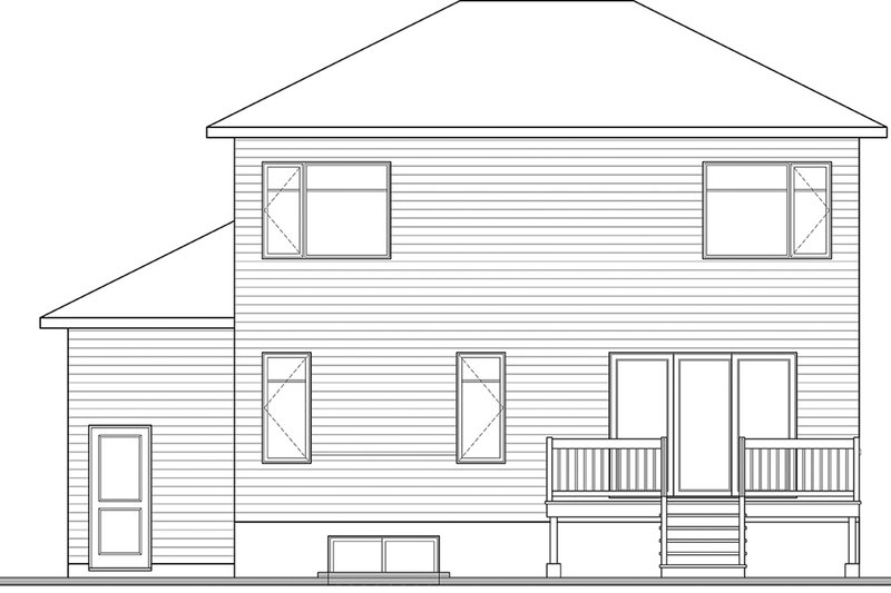 Dream House Plan - Exterior - Rear Elevation for Contemporary House Plan #23-2706 - 3 bed, 2.5 bath