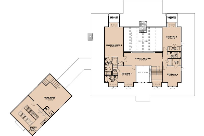 Home Plan - Floor Plan - Upper Floor for Craftsman House Plan #923-396 - 6 bed, 5 bath