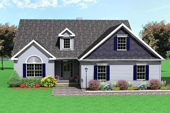 Exterior - Front Elevation for Traditional House Plan #75-115 - 3 bed, 2.5 bath